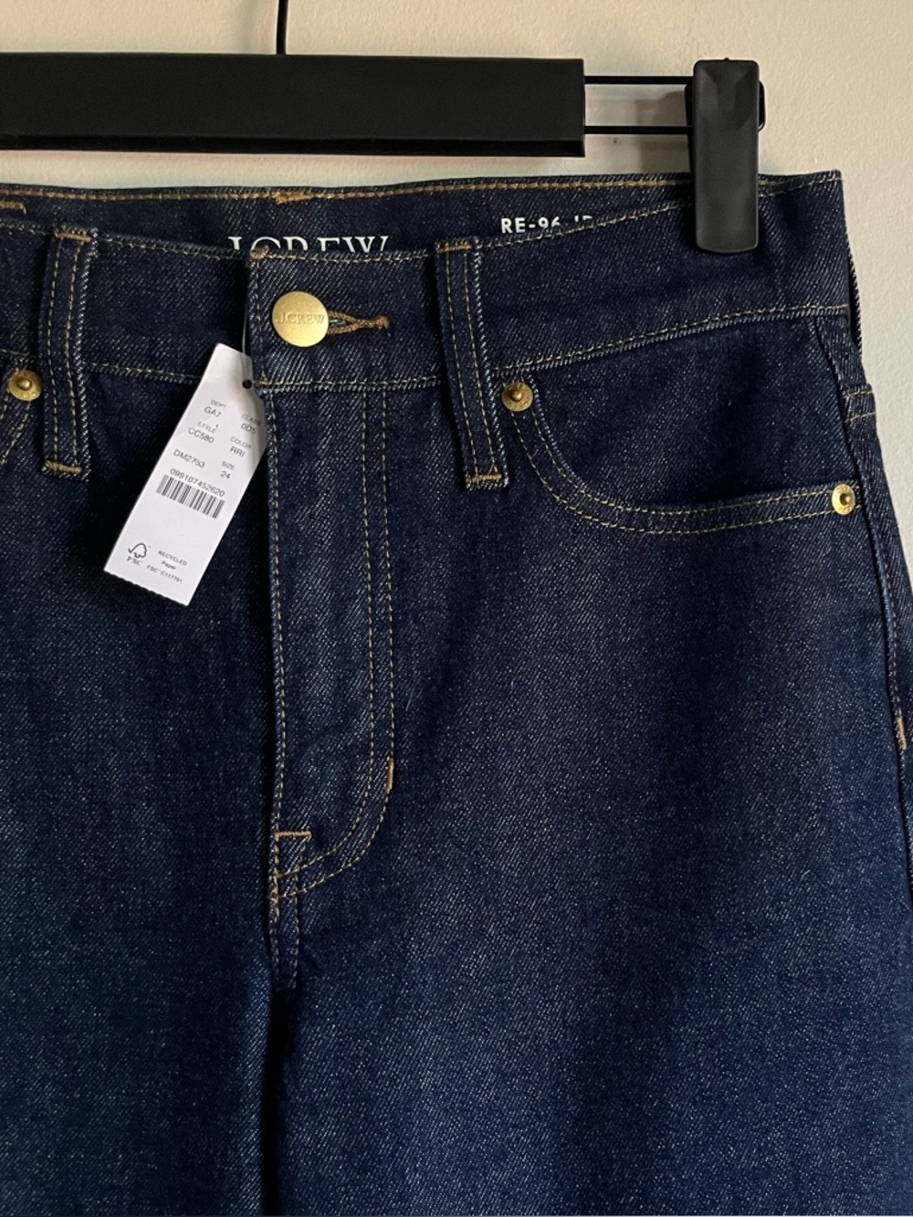 NWT JCrew Slim Wide Leg Jean 24 Crop 24P Resin Rinse Dark Denim $148 CC580 - Picture 4 of 15
